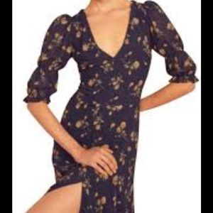 Reformation Navy Blue Floral Dress